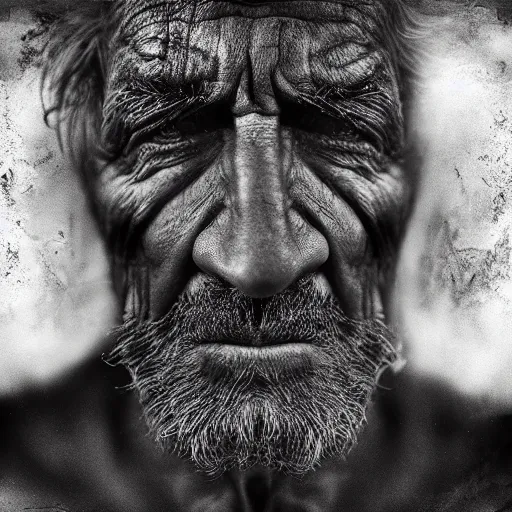 Prompt: A portrait of a beautiful 25th century man beast by Lee Jeffries