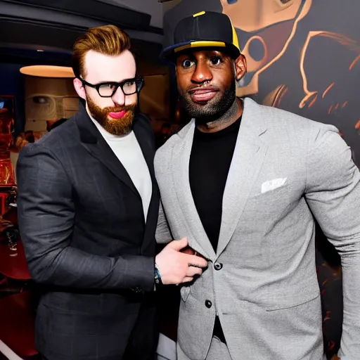 Prompt: chris evans with lebron james