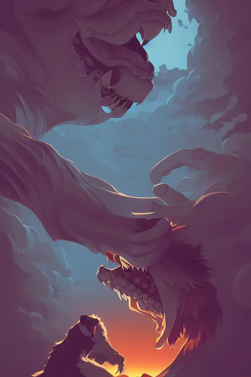 Image similar to monster dog, big, smooth, centered, solid bacgkround, median photoshop filter cutout vector behance, hd by artgerm, jesper ejsing, by rhads, makoto shinkai and lois van baarle, ilya kuvshinov, rossdraws, illustration, art by ilya kuvshinov and gustav klimt