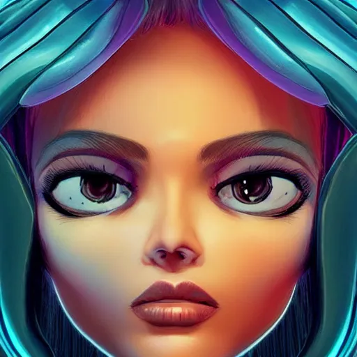 Prompt: beautiful alien girl, profile pic