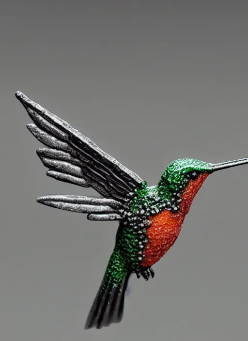 Image similar to 8 0 mm resin detailed miniature of a warhammer 4 0 k hummingbird, product introduction photos, 4 k, full body,