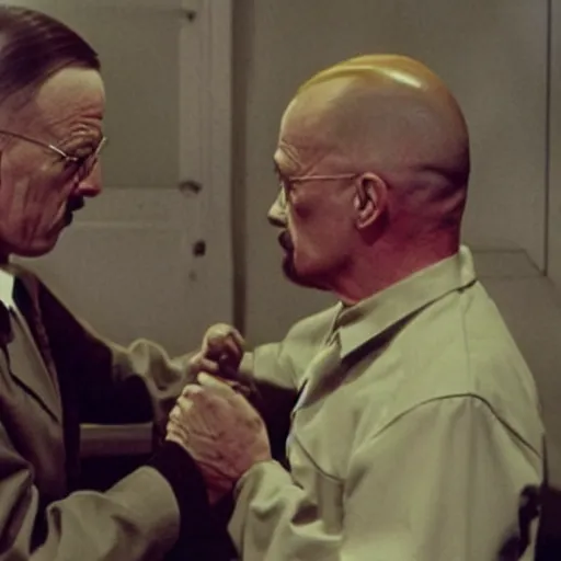 Prompt: Walter White kisses Hitler