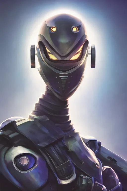 Image similar to epic mask helmet robot ninja portrait stylized as fornite style game design fanart by concept artist gervasio canda, behance hd by jesper ejsing, by rhads, makoto shinkai and lois van baarle, ilya kuvshinov, rossdraws global illumination radiating a glowing aura global illumination ray tracing hdr render in unreal engine 5