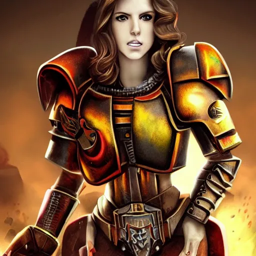 Prompt: Anna Kendrick, Warhammer 40k, rasterized