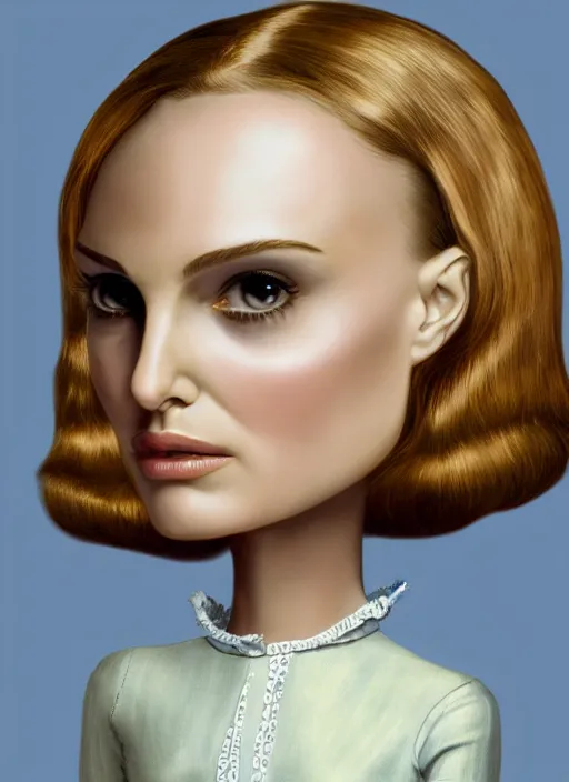 Prompt: natalie portman as a mark ryden doll, detailed digital art, trending on Artstation