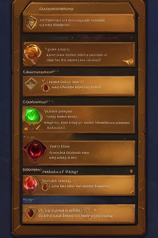 Prompt: A single card template GUI by Stanley magic gathering, artifact, hearthstone, tabletop, Andrei Riabovitchev, UI, Yoshitaka Amano, ArtStation, CGSociety,