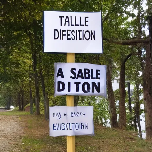 Image similar to a sign that says stable diffusion