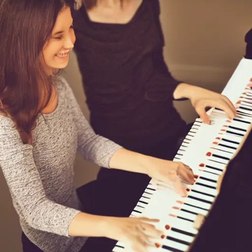 Image similar to happy pianist playing piano