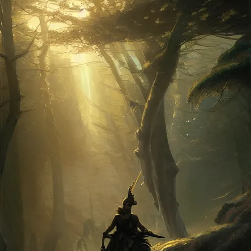 Prompt: ''cinematic shot'' an elf in rivendel with armor of diamonds with leaves falling simetrical 8 k atmosferic realistic made by ivan aivazovsky, peter mohrbacher, greg rutkowski volumetric light effect broad light oil painting painting fantasy art style sci - fi art style realism premium prints available artwork unreal engine