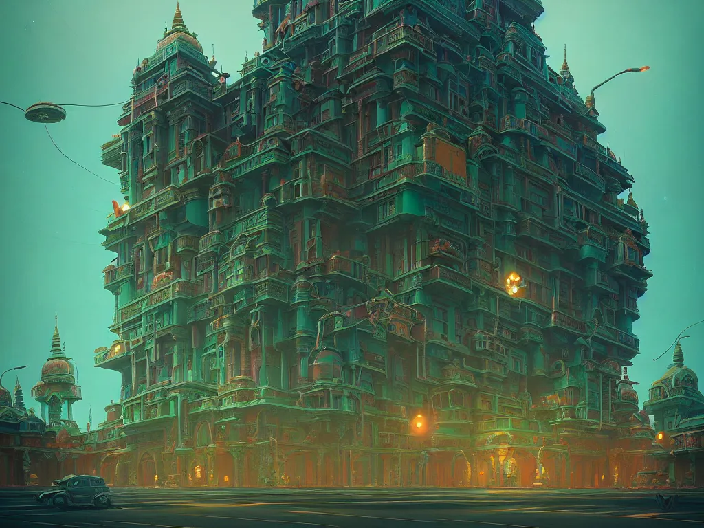 Prompt: emerald palace, moody:: Simon Stålenhag and beeple and James Gilleard and Justin Gerard :: ornate, dynamic, particulate, intricate, elegant, highly detailed, centered, artstation, smooth, sharp focus, octane render, 3d