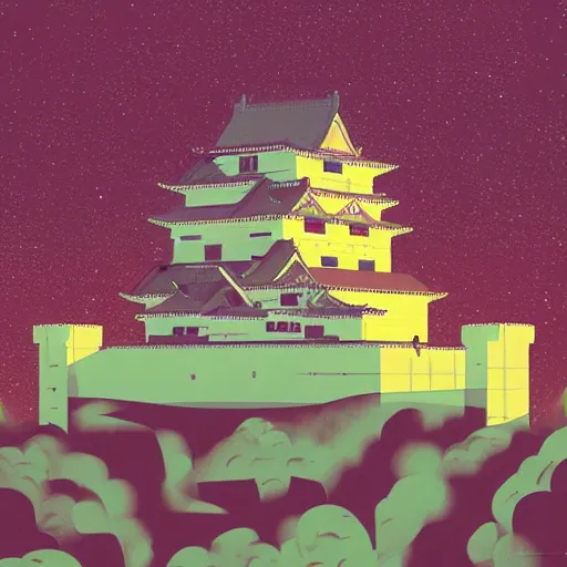 Prompt: himeji castle by petros afshar and anton fadeev