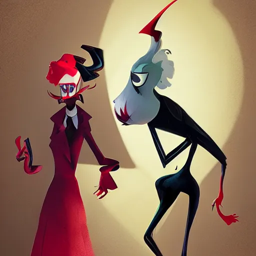 Prompt: hazbin hotel characters art by Sergey Kolesov