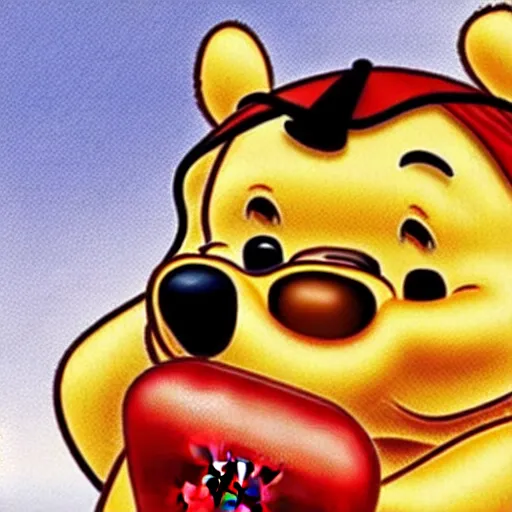 Prompt: Winnie the Pooh with the face of Xi Jinping, caricature