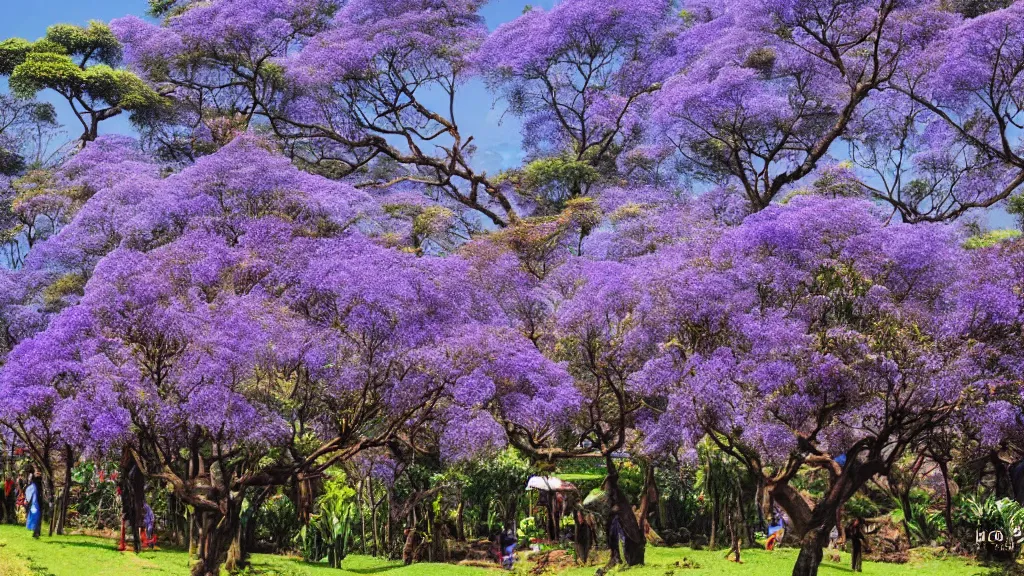 Image similar to jacaranda trees in kathmandu valley