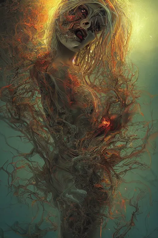 Prompt: stunningly gorgeous nightmare, digital art, highly detail, vivid, terrifying