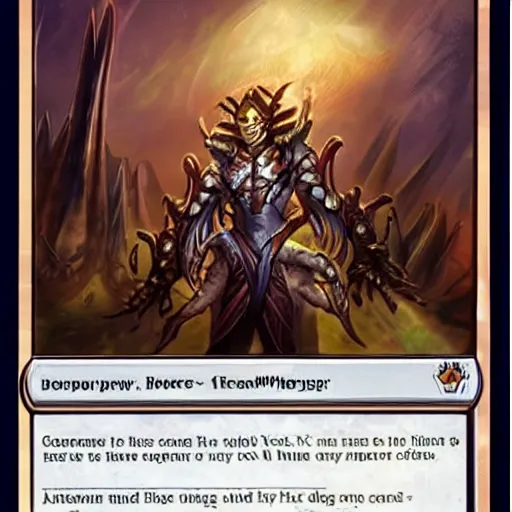 Image similar to magic the gathering card with starcraft character