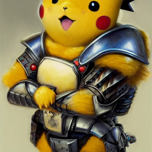 Prompt: pikachu as a realistic fantasy knight, closeup portrait art by donato giancola and greg rutkowski, realistic face, digital art, trending on artstation, symmetry!!, no helmet