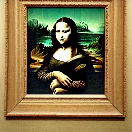 Prompt: the Mona Lisa as painted by banksy