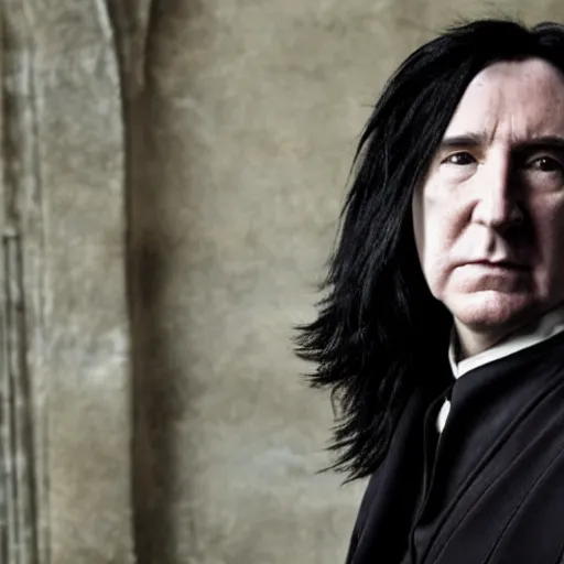 Prompt: severus snape coming out as gay, candid portrait photography