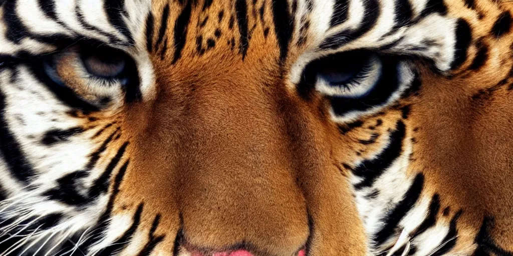 Image similar to vast desert, fierce looking tribal warrior, tiger eyes, close up