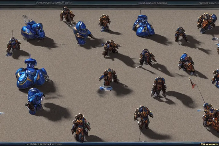 Image similar to 3D animation of StarCraft space marines by tiger Deakins