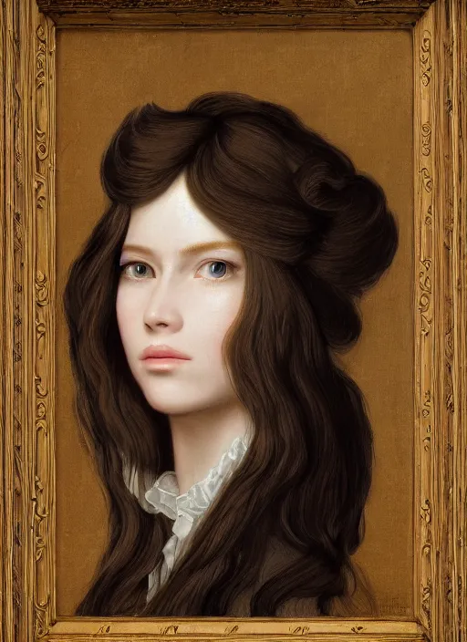 Prompt: portrait of Claudia Schiffer with long hair in baroque art, anime inspired, High Res 8K, hyperdetailed