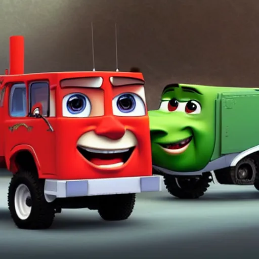 Image similar to HIMARS as Cars Pixar movie, detailed