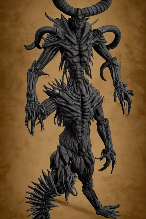 Image similar to humanoid figure monster with goat horns, highly detailed, digital art, sharp focus, trending on art station, kentaro miura manga art style