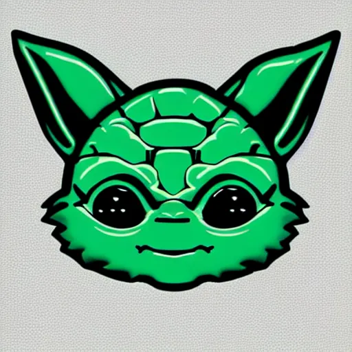 Prompt: kawaii yoda icon, trending on deviantart, geometric