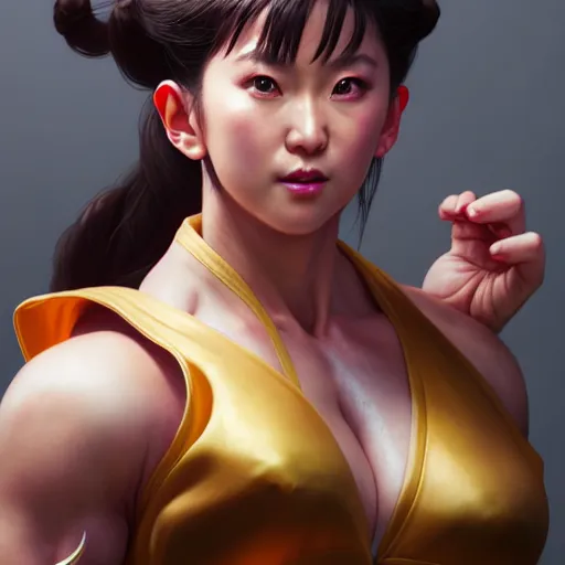 Image similar to portrait of chun li, au naturel, hyper detailed, digital art, trending in artstation, cinematic lighting, studio quality, smooth render, unreal engine 5 rendered, octane rendered, art style by klimt and nixeu and ian sprigger and wlop and krenz cushart.