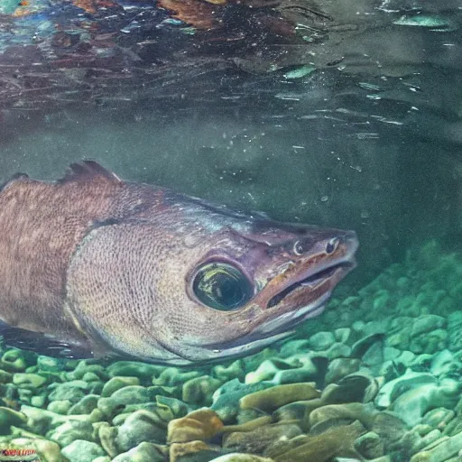 Image similar to incredibly detailed atlantic cod, wide angle shot, backlit, very realistic, underwater, beautiful photo, national geographical, underwater photography, gopro,