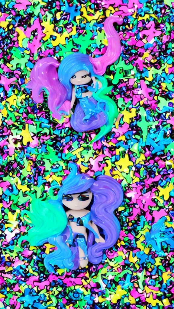 Image similar to y 2 k vinyl toys, sparkles, seapunk