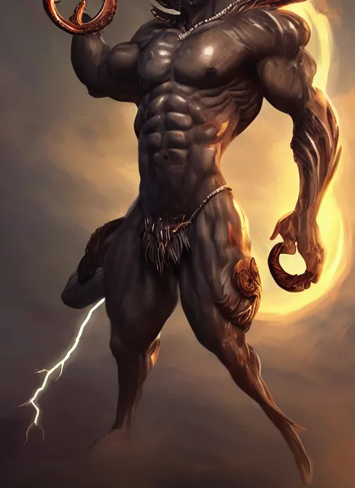 Prompt: a highly detailed illustration of short fade hair african god of lightning, evil summoning lightning from hands pose, moonlit clouds background, muscular, intricate, elegant, highly detailed, centered, digital painting, artstation, concept art, smooth, sharp focus, league of legends concept art, WLOP