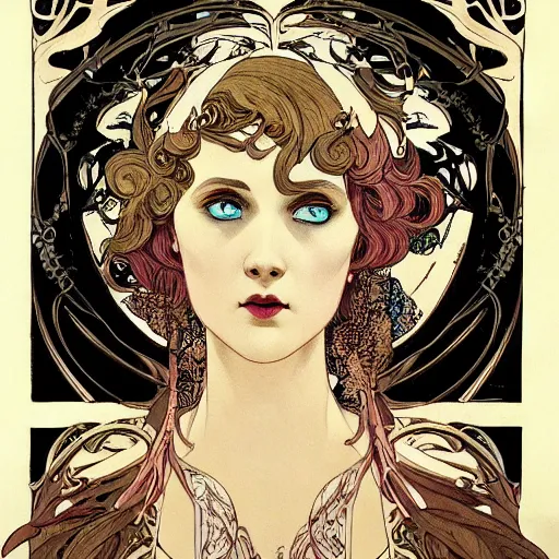 Prompt: girl, dark, epic, comic charector concept, comic, baroque art, Renaissance art, james jean, mucha art nouveau, extremely detailed and intricate, center composition, elegant, extremely contrast, extremely sharp lines, 8k