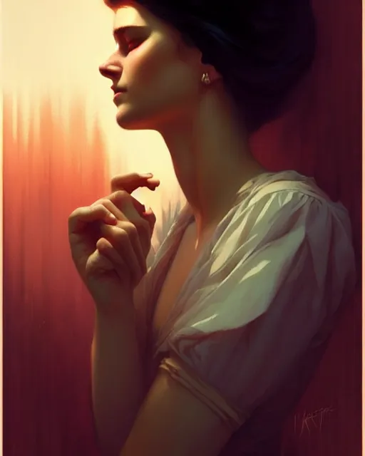 Image similar to stylized portrait of an artistic pose, composition, young victorian sad fancy lady, cinematic moody colors, realistic shaded, fine details, realistic shaded lighting poster by ilya kuvshinov, magali villeneuve, artgerm, jeremy lipkin and michael garmash and rob rey