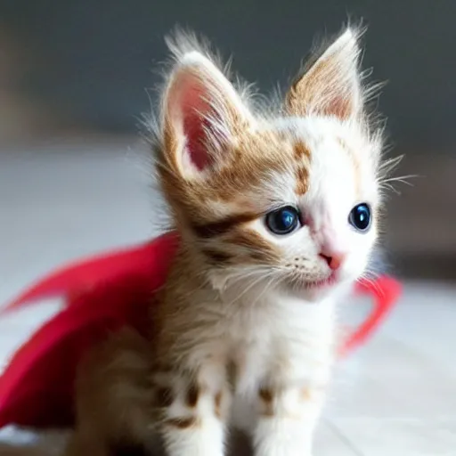 Image similar to a kitten dressed like a dragon