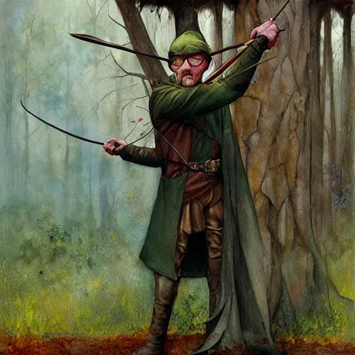 Image similar to Robin Hood, artwork by Esao Andrews,