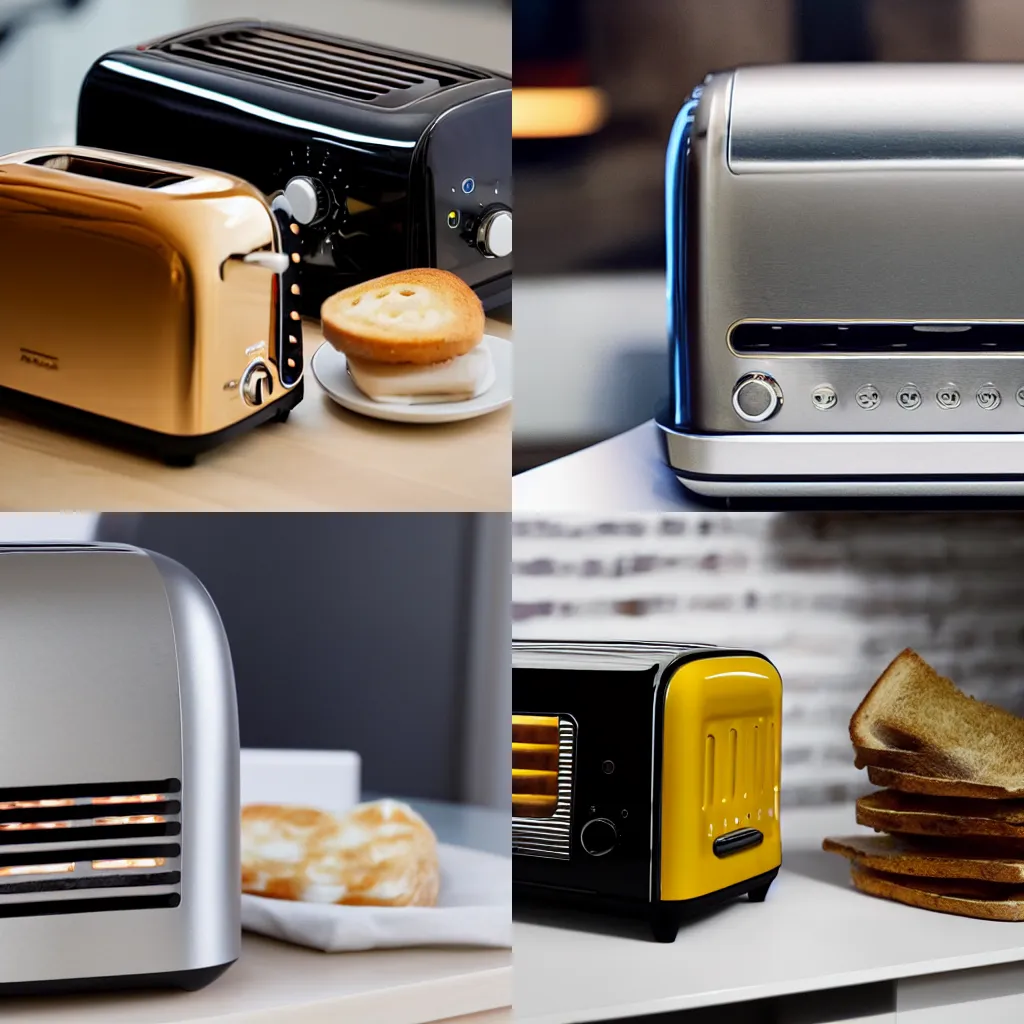 Prompt: A toaster starting the AI revolution