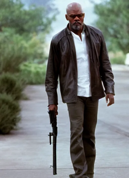 Image similar to film still of Samuel L Jackson as Martin Riggs in Lethal Weapon, 4k