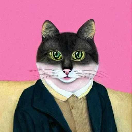 Image similar to pink anthropomorphic cat