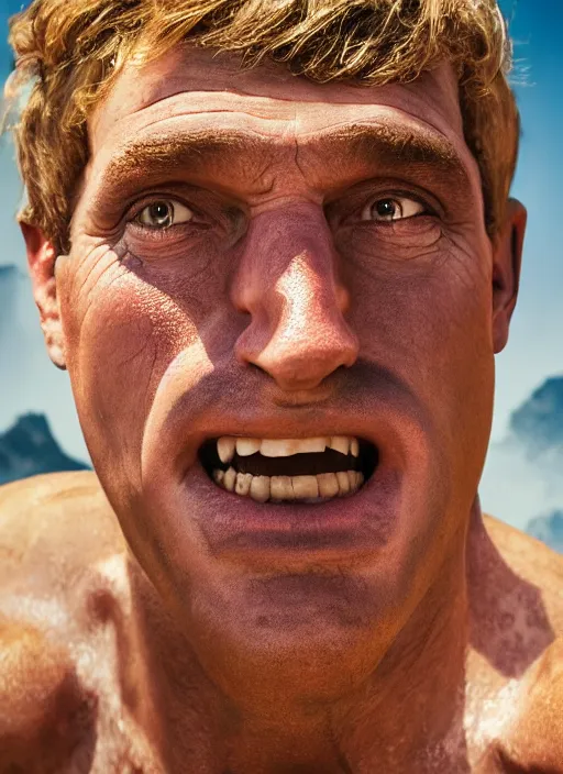 Prompt: closeup portrait of barney rubble, depth of field, zeiss lens, detailed, symmetrical, centered, fashion photoshoot, by Annie Leibovitz and Steve McCurry, David Lazar, Jimmy Nelsson, Breathtaking, 8k resolution, extremely detailed, beautiful, establishing shot, artistic, hyperrealistic, beautiful face, octane render