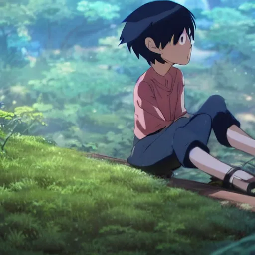 Image similar to fungus man makoto shinkai