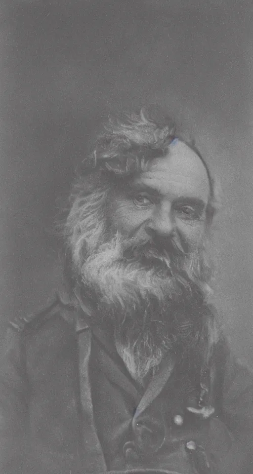 Image similar to a Diazotype photograph of a grizzled old sea captain