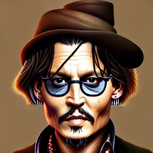 Image similar to johnny depp without limbs, arms and legs missing, intricate, highly detailed, centered, digital painting, artstation, concept art, smooth, sharp focus, illustration, artgerm