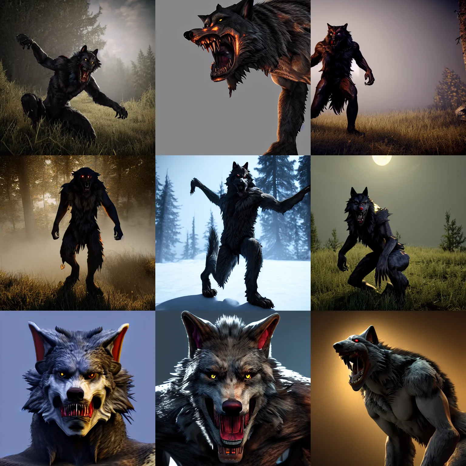 Image similar to werewolf from van helsing unreal engine hyperreallistic render 8k