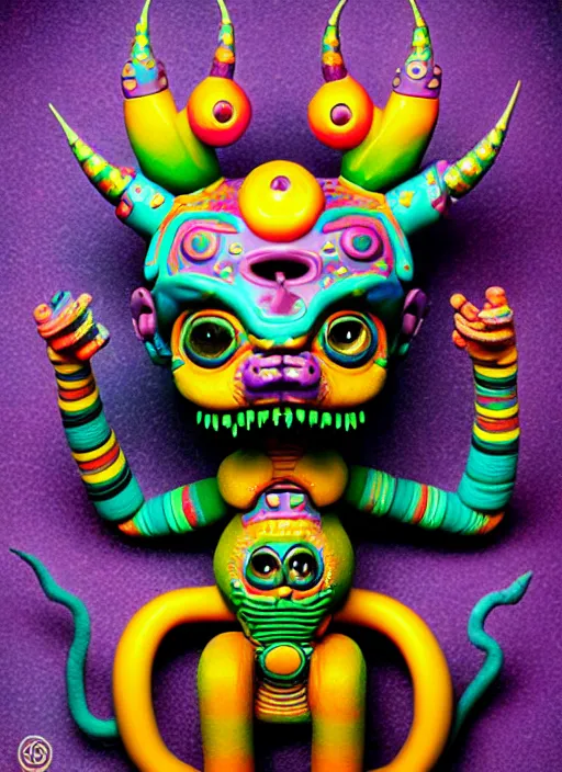 Image similar to colorful cute tlaloc alebrije by mark ryden and dean ellis, octane, insanely detailed