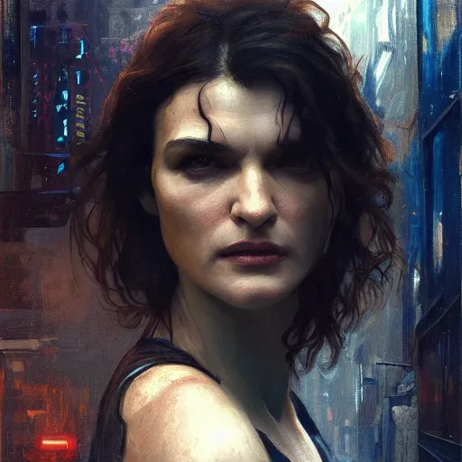 Prompt: rachel weisz, hyperrealistic portrait, bladerunner street, art of elysium by jeremy mann and alphonse mucha, fantasy art, photo realistic, dynamic lighting, artstation, poster, volumetric lighting, very detailed face, 4 k, award winning