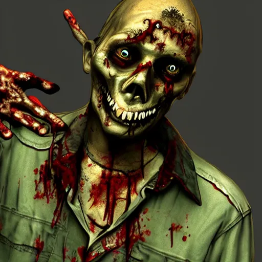 Prompt: a new zombie design for the game left 4 dead 2, highly detailed digital art