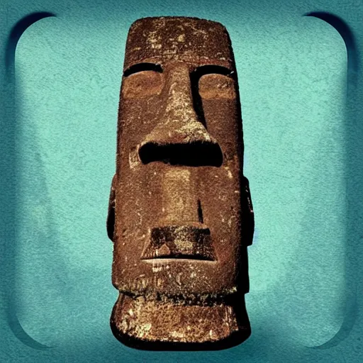 Image similar to icon design of a moai from easter island