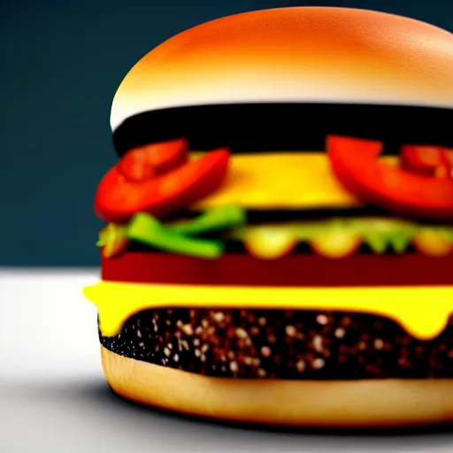 Image similar to a cat burger hybrid, with fries, volumetric lighting, 4 k